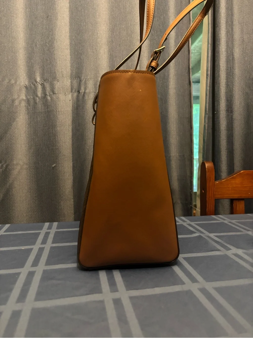 Michael Kors Brown and Tan Tote with MK Charm